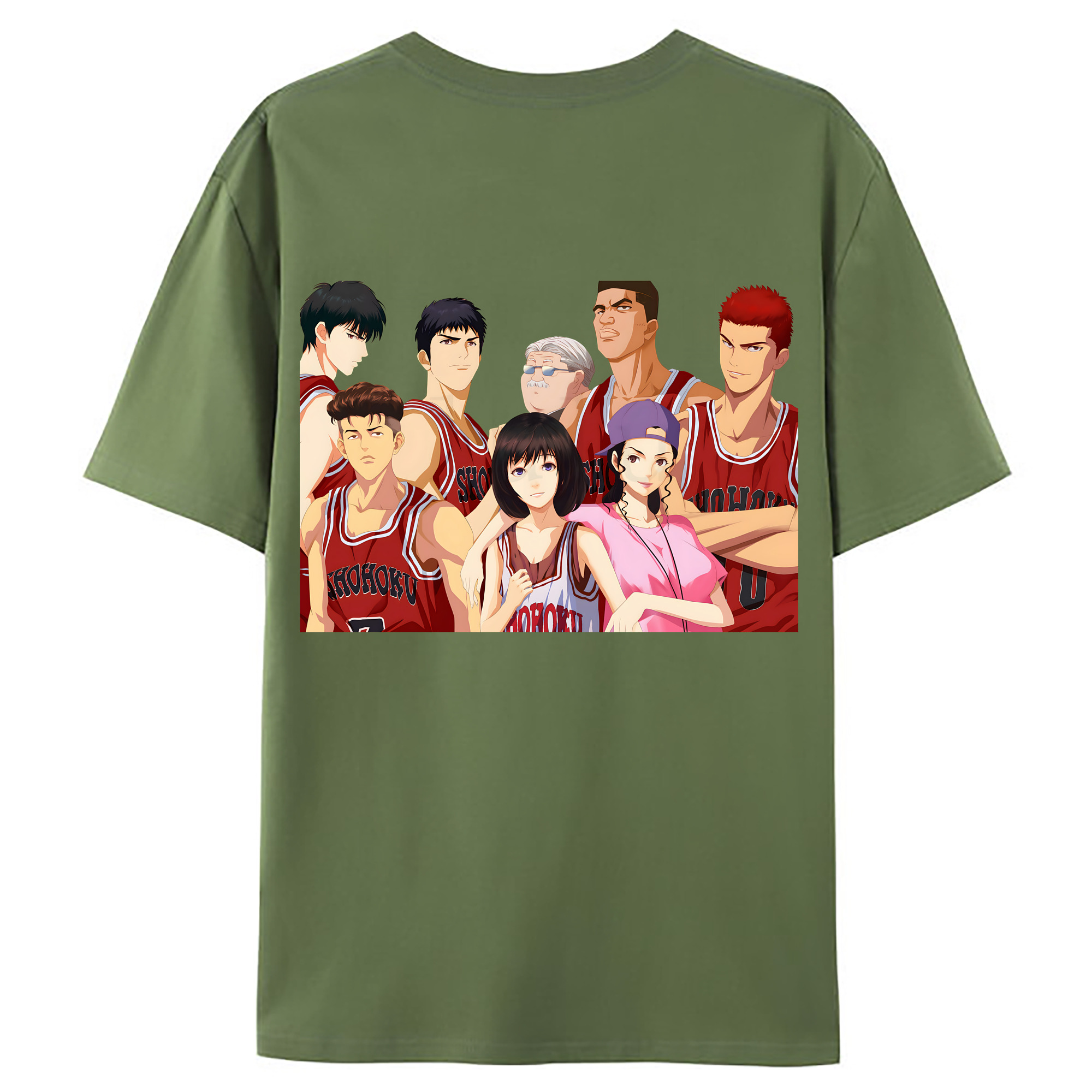 （画像用） SLAM DUNK／スラムダンク 綿100％ メンズ半袖Tシャツ（バックプリント） 通気性
